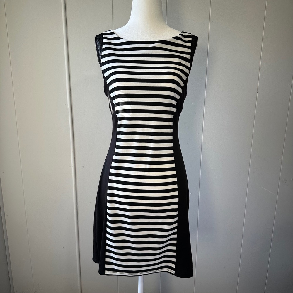 Vintage‎ Bebe 2B Y2K Black & White Striped Dress